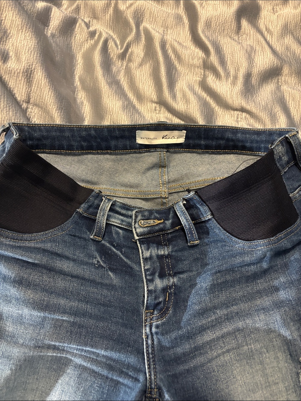 6 pairs of Maternity Blue Jeans/Jeggings with Stretch Waistband, EUC - Picture 4 of 16